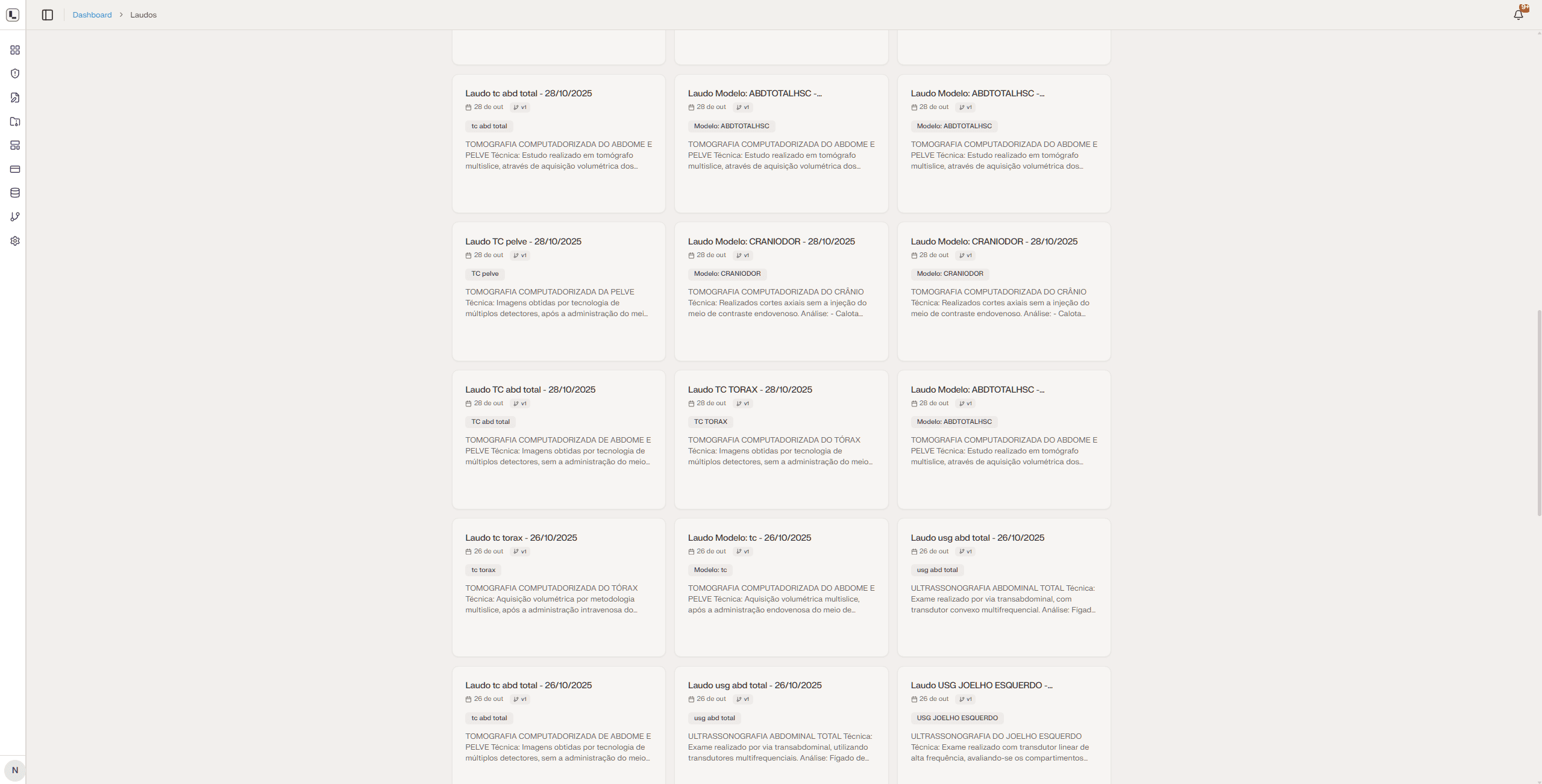 Biblioteca de laudos anteriores