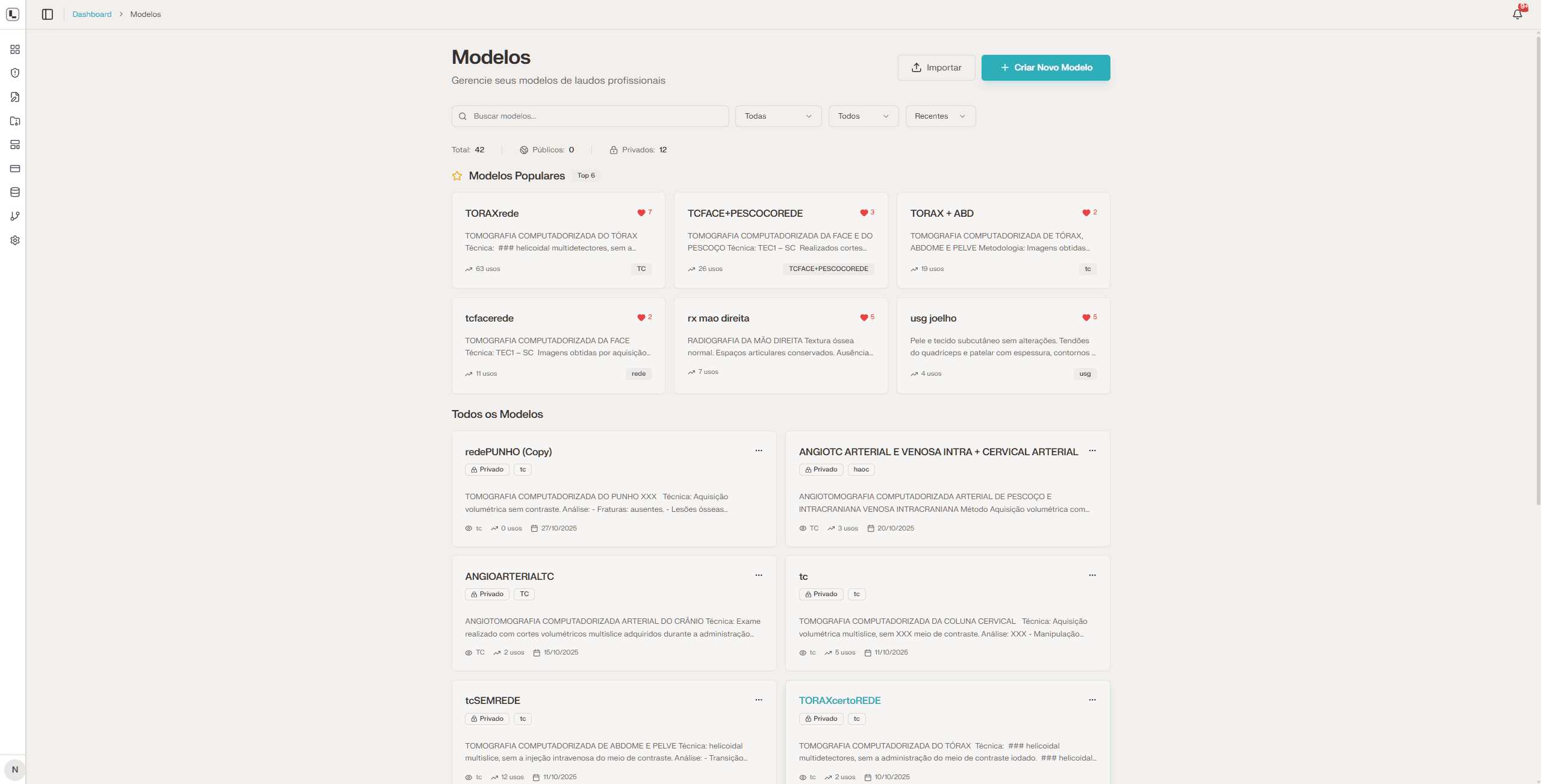 Modelos de laudos personalizáveis