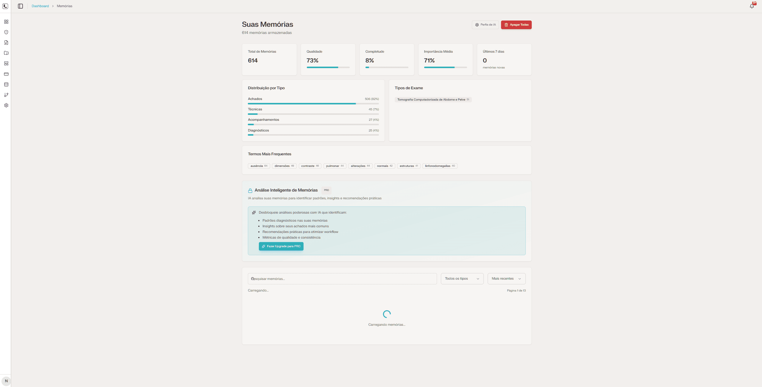 Memória IA que aprende com seus laudos anteriores